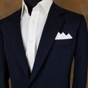 NEW - White Linen Blend Pre-Folded Pocket Square Handkerchief Insert